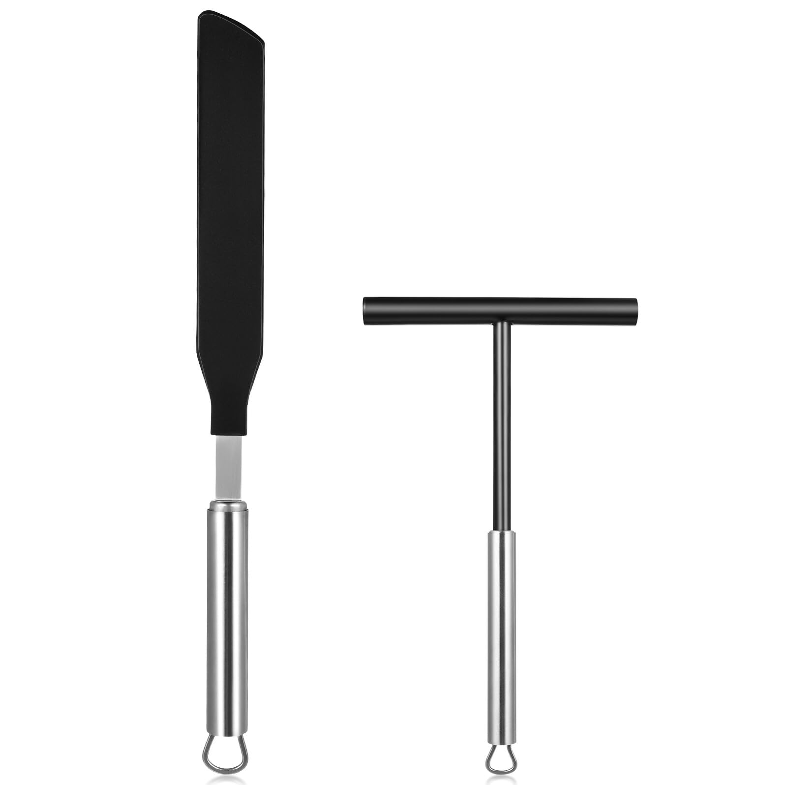 Juego de Espátulas para Tartas y Panqueques de Acero Inoxidable Raspador Reutilizable y Diseño Conveniente para Uso en Casa y Hotel