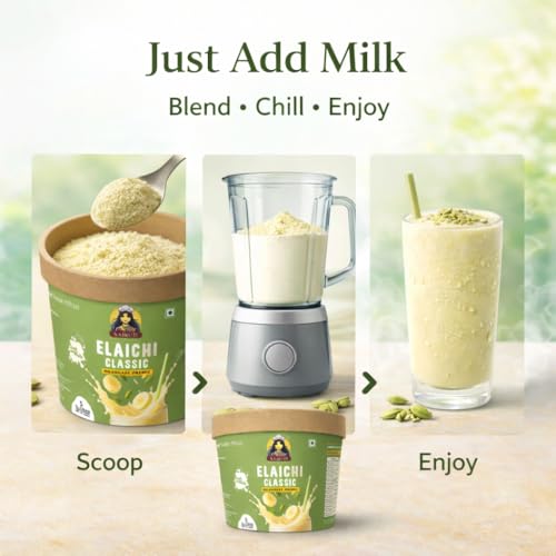 Image of Nairuti Vyutpadan Elaichi Classic Milkshake Premix 150g | Instant Cardamom Milk Drink Powder | Refreshing Traditional Flavor | No Preservatives, No Artificial Color, Natural & Healthy Energy Drink | Ready In A Minute - Milkshake Premix