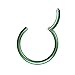 Produktbild Piersando Universal Piercing Segmentring Septum für Tragus Helix Ohr Nase Lippe Brust Intim Scharnier Clicker Ring Chirurgenstahl Grün 1,2mm x 10mm