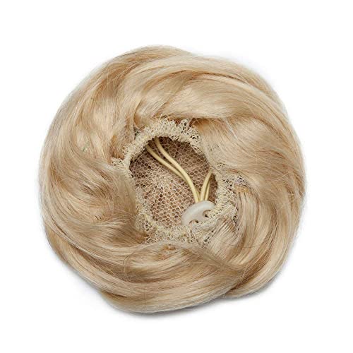 Down Human Hair Wavy Bun Curly Chignon Hairpiece Short #613