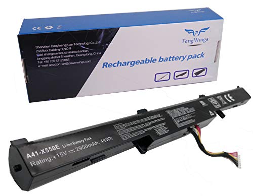 FengWings® Batterie A41-X550E 15V 44Wh 2950mAh Batterie d'ordinateur Portable Compatible avec ASUS A450J A450JF X450J X450JF K550E K751L F751M R752l