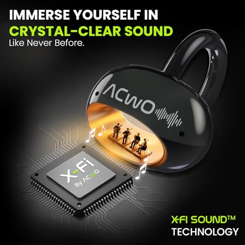Image of ACwO DwOTS Flow Open Ear Earbuds | X-Fidelity Sound | AI-ENC Mic | Dual Mode (Music & Gaming) | 50H Playtime | Fast Charging | IPX5 | Bluetooth 5.3 Pearl Black