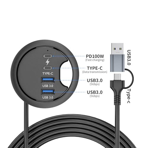 Trou d'œillet de bureau USB et dock extension données USB 3.0 pour PC portable