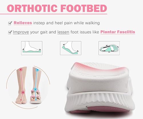 Image of KuaiLu Womens Orthopedic Walking Sandals with Comfortable Arch Support Plantar Fasciitis Relief Summer Outdoor Hiking Sport Recovery Adjustable Strap Athletic Chunky Cushion Shoes