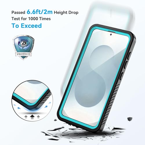 Image of Lanhiem for Samsung Galaxy S25+ Plus Case, IP68 Waterproof Dustproof Case with Built-in Screen Protector, Rugged Full Body Shockproof Protective Cover for Galaxy S25 Plus 6.7 Inch, Teal