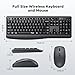 Wireless Keyboard and Mouse Combo, 2.4G/Bluetooth Silent Full-Size Cordless Keyboard Mouse Combo, 3800 DPI Optical Mouse, Wrist Rest, Portable Keyboard Mouse Set for Mac, Windows, Laptop