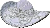 TRAD3 MX Mexican Sombrero Charro – Authentic Mariachi Hat – Premium Felt, Made in Mexico Men Size White Silver