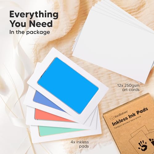 image for KeaBabies 4-Pack Inkless Baby Hand and Footprint Kit - Mess Free Ink P