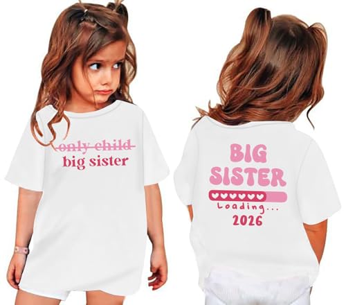 Image of Toddler Big Sister Shirts in My Big Sister Era Girl Graphic T-Shirt Casual Toddler Infant Girls Outfits
