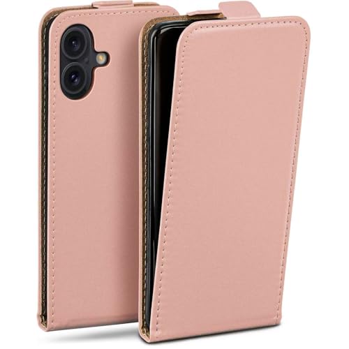 Étui iPhone 16 protection complète 360 antichoc et clapet magnétique moex rose