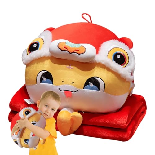 Juego de manta y almohada, manta calentadora de manos, almohada de felpa de serpiente, almohada de calentamiento de manos, manta de viaje, juego de manta de viaje, juego de manta de avión, para cama