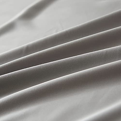 Simple&Opulence 100% Bamboo Cooling Fitted Bottom Sheet Only 1 Piece, 15 Inch Deep Pocket For Mattress, Extremely Soft And Breathable(Solid Grey,Queen) #TOP5
