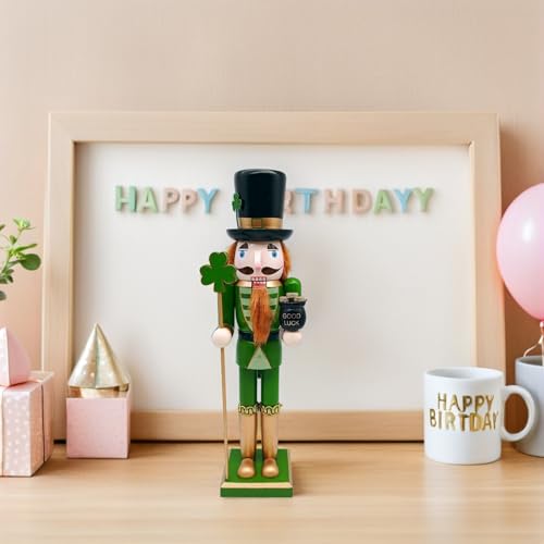 Casse-Noisette Saint-Patrick en Bois Vert Décoration de Cheminée et Table Festive - 6