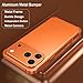 YBDXVX for iPhone 17 Pro Max Bumper Case Slim Thin Aluminum Metal Framelees Minimalist Lightweight Borderless Design with Camera Lens Protector Shockproof Protective Cover for Men and Women, Orange