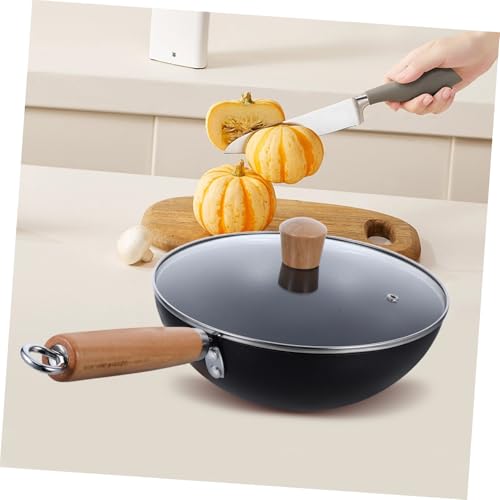 Wok de hierro con tapa BESTOYARD para cocina versátil miniatura 7