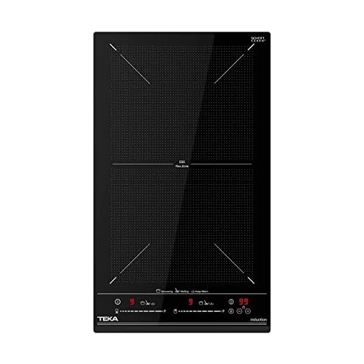 Teka IZF 32400 MSP - Placa Modular de Inducción Flex de 30 cm, 2 Fuegos, Touch Control Multislider y Función Power Plus, 3 Funciones Directas, 3 Zonas de Inducción, Color Cristal Negro