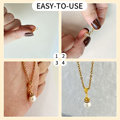 6Pcs S925 Slider Pendant Clasp Bail Connector With Closed Loop 18K Gold Plated 925 Sterling Silver Bails For Jewelry Making Made In Italy #TOP3