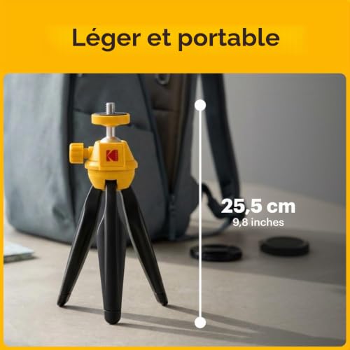 KODAK Smartphone Tripod - Vlogging Trépied/poignée pour Smartphones et caméras avec système de Fixation à vis ¼ (Vlogging, Bluetooth)