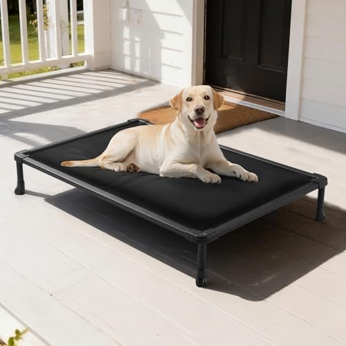 Veehoo Chew Proof Elevated Dog Bed, Padded Indestructible Raised ...