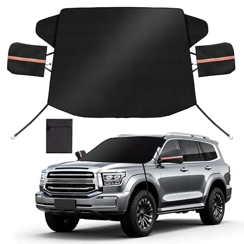 Tovtlan 600D Protector de Parabrisas, Protector Parabrisas Coche, Cubierta del Parabrisas con Magnético,Parasol Coche Delantero, Funda Plegable Parabrisa Delantero, Protege de Hielo, Nieve, Lluvia