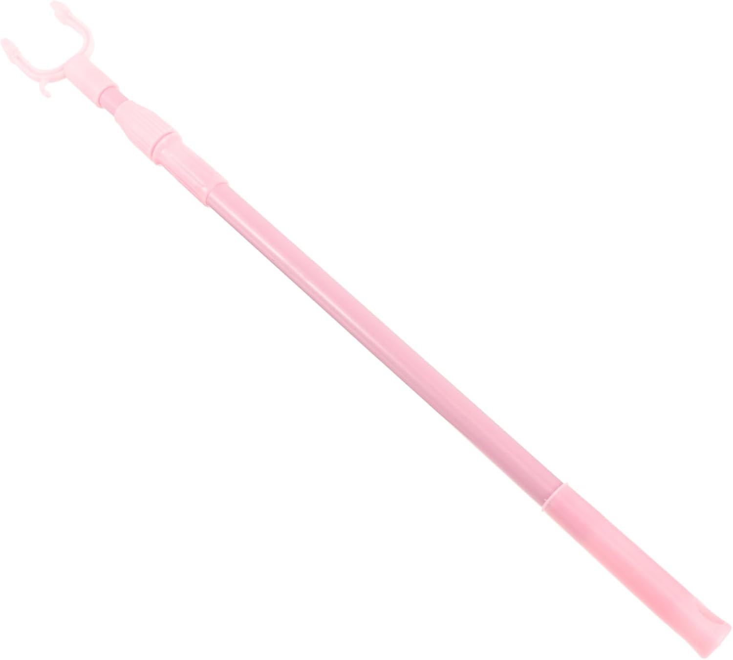 Clothesline Pole Adjustable Clothes Rod Telescoping Reach Stick Pink Rods for Closet Easy Laundry Aid