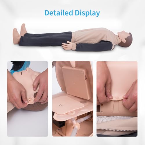 Reanimationspuppe Erwachsene Erste Hilfe Trainingspuppe CPR Übungspuppe Manikins Medizinische Puppe für Erste-Hilfe-Schulungen, Patientenaufklärung und Unterricht (Erwachsene)
