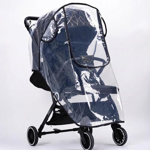 Habillage Pluie Poussette Universelle Noir, Protection Vent Neige Housse Poussette Canne Accessoire Voyage Bébé, Fenêtre Transparente Circulation Air, Installation Facile Compatible Majorité Modèles