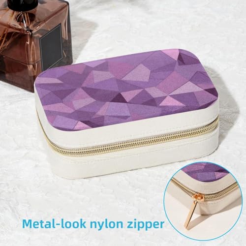 Boîte à bijoux géométrique violette évitant les nœuds de colliers en voyage - 7