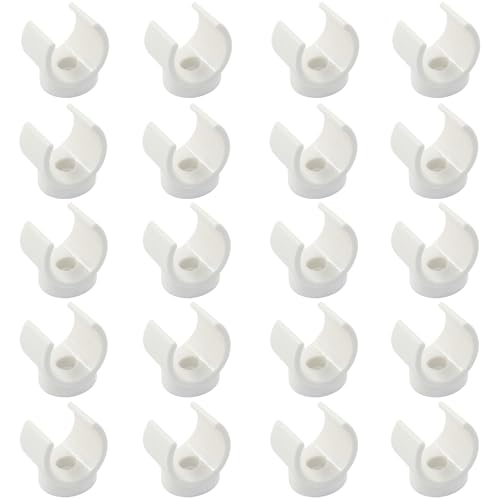 1 Inch PEX Pipe Clamps 50 Pcs, 25mm PVC Pipe Holder, Plastic U-Hook PEX Pipe Support Hangers, White PEX Water Pipe Clips, PEX Tubing Clamp Tool