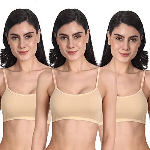 Image of Aimly Women's Cotton Non-Padded Non-Wired Low Coverage Sports Bra Pack of 3