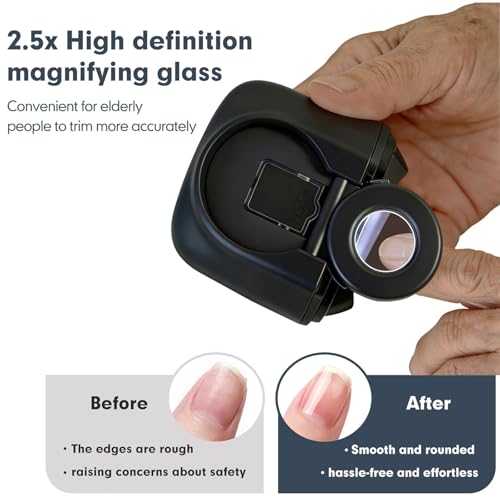 Upgraded 3-in-1 Electric Nail Clipper with 3 Speeds, Magnifying Glass, LED Light, Double Mouth Blade, Clear Vision Electric Nail Trimmer Fingernail Trimmer for Infants, Children, Adult, Elderly - Image 3