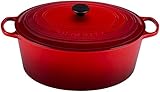 Le Creuset Enameled Cast Iron Signature Oval Dutch Oven, 15.5 qt., Cerise