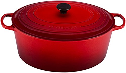 Le Creuset Enameled Cast Iron Signature Oval Dutch Oven, 15.5 qt., Cerise