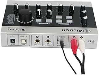 Alctron U16K MK3 USB Audio Recording Interface Mic External USB Sound Card Amplifier Dual XLR-combo Inputs Two Headphone Inputs /Output w/RCA Cable for Cellphone PC Laptop Online Singing Recording
