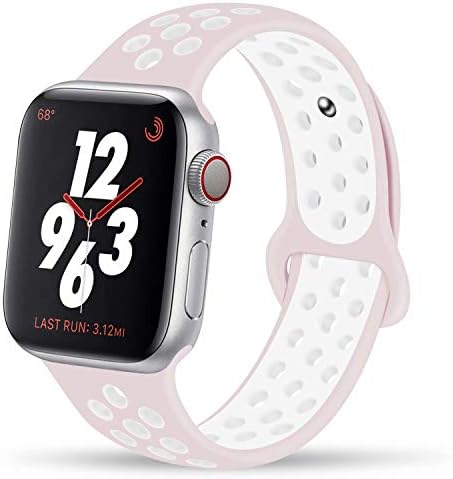 YC YANCH Compatible for Apple Watch Band 38mm 40mm 42mm 44mm, Soft Silicone Sport Band Replacement Wrist Strap Compatible for iWatch Apple Watch Series 5/4/3/2/1,Nike+,Sport,Edition, S/M M/L Size
