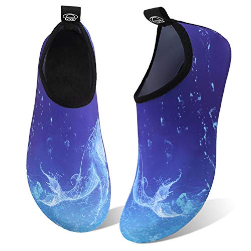 Image of WateLves Water Shoes for Womens Mens Barefoot Quick-Dry Aqua Socks for Beach Swim Surf Yoga Exercise New Translucent Color Soles