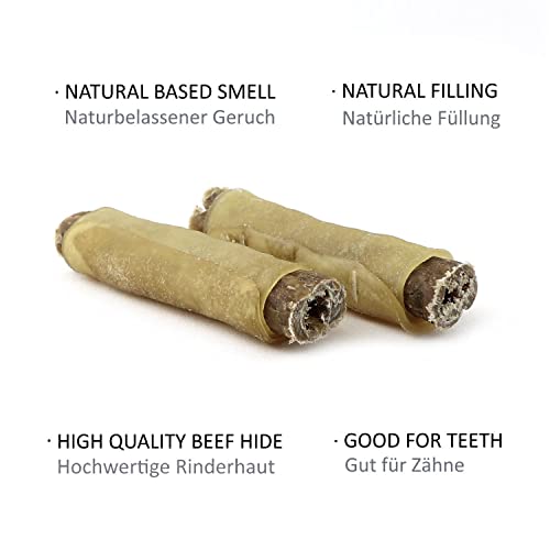 DOGBOSS 100% Natur gefüllte Kaurollen in verschiedenen Größen und Geschmack (10er Probierset 13 cm)