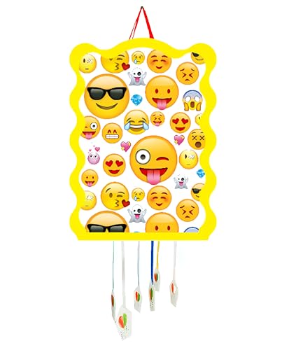 Piñata anniversaire d'enfant - Pinatas pour enfants - Décoration de fêtes pour enfants garçon et fille - Grandes pommes de pin à remplir avec jouets et friandises (Emojis)