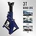 TCE Car Jack Stands 3 Ton with Double Locking and Wide Base for Lifting UTV/ATV, Cars,6000 lb Capacity, 1 Pair