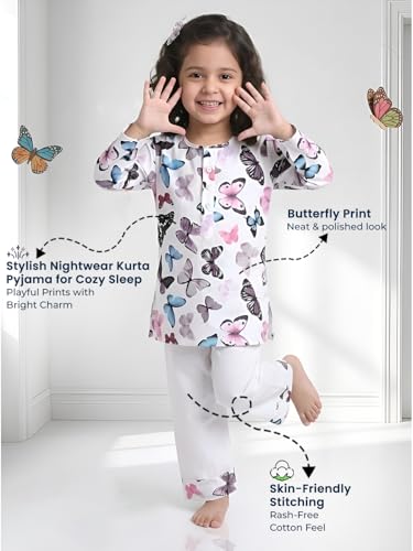 Image of POLKA TOTS Premium Cotton Night Wear for Boys & Girls | Traditional Kurta Pyjama Night Suit Set | Ultra-Soft & Breathable Nightwear for Toddlers & Baby | Kids Night Dress from Newborn to 8 Years