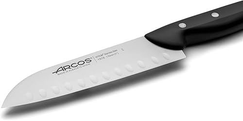 Miniatura 3 de ARCOS Cuchillo Santoku de acero inoxidable nitrum de 7 pulgadas. Cuchillo japonés de cocina para pescado, carne y verduras. Mango ergonómico POM de