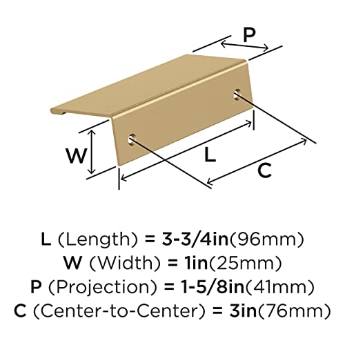 Image of Amerock | Cabinet Pull | Edge Pull | Champagne Bronze | 3 in (76 mm) Center-to-Center Drawer Pull | Kitchen and Bath Hardware | Furniture Hardware