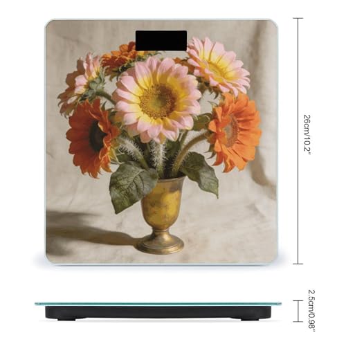 Báscula digital vintage girasol 180 kg para baño miniatura 2