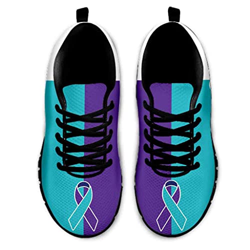 Suicide Prevention Blue Sneakers Fashion Shoes, Suicide Prevention Awareness Fashion Low Sneakers with Box for Men and Women.4