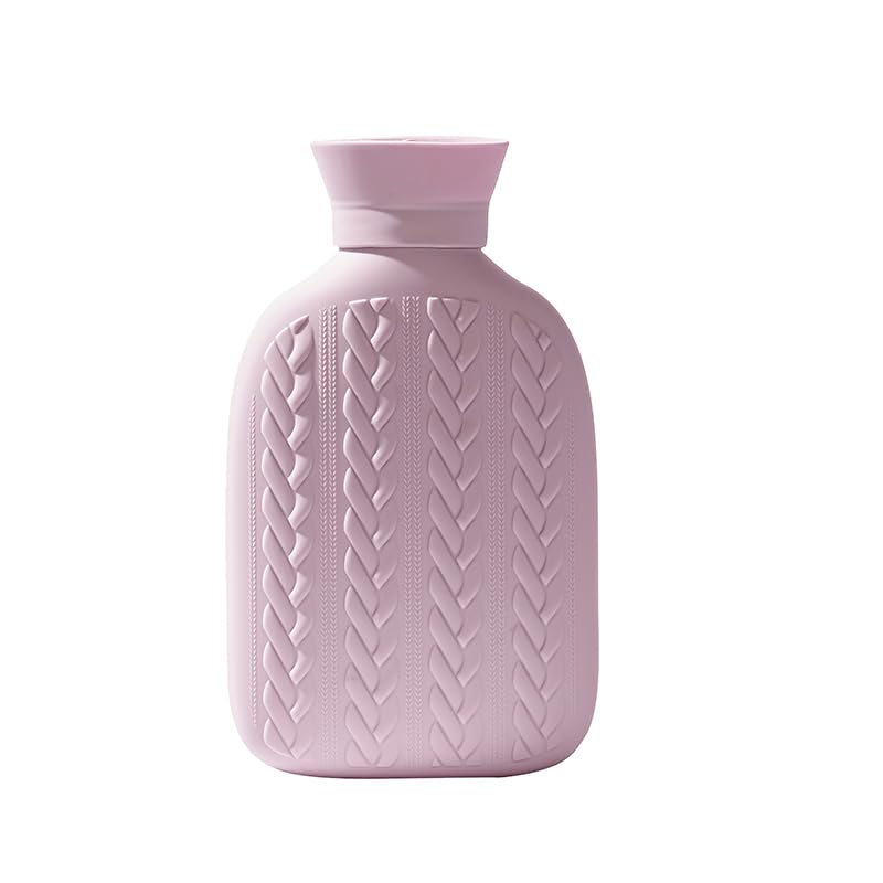 シリコン製湯たんぽ, 1.2リットル大容量, 電子レンジ対応, ニット袋付き,, 長時間保温, シンプルスタイル,  (紫（むらさき）)