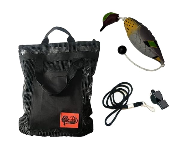 HuntEmUp Dog Training Kit - Ultimate Greenwinged Teal with Mesh Bumper Bag and Ultimate Black Whistle