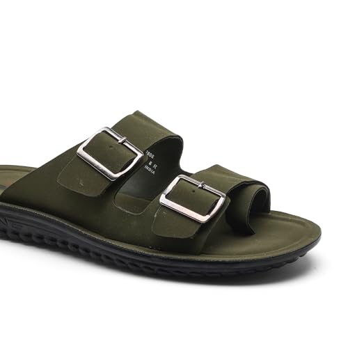 Image of ASIAN 2808 Cushion Men's Slippers | Dual Buckle Adjustable Upper, Soft Cushioning Tech, Comfortable Slippers with Anti-Slip Outsole