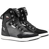 KEMIMOTO Motorcycle Boots Motorcycle Shoes for Men，Anti-Slip High Top with Thick Heel Protection Street Casual Shoes，Black