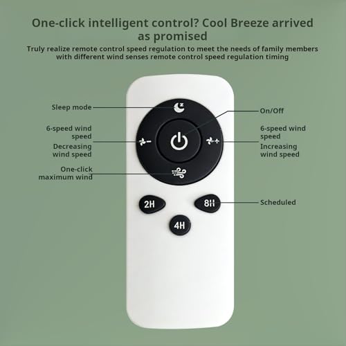 Ventilateur avec télécommande pour dormir au frais sans bruit - 7