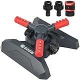 Eden 94120 Automatic Rotating Lawn and Garden Sprinkler for Yard, Large Area Coverage W/Quick Connect Starter Set, Weighted Base